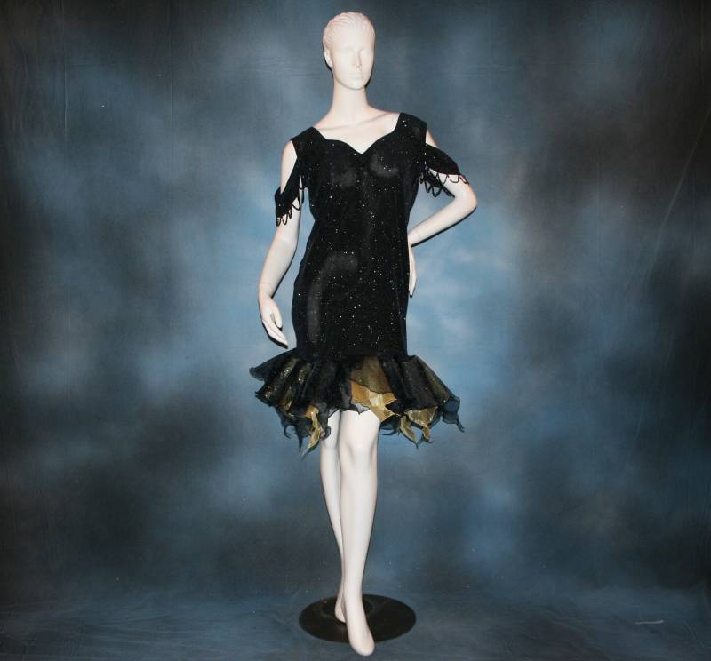 Navy Glitzernder Latein-Rythmus Kleid Handbestickt, Größe 9/10-13/14 von CrystalsCreatDesigns