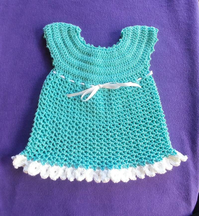 Petrol/Kleinkind Häkelkleid von CrystalsCreationsCA