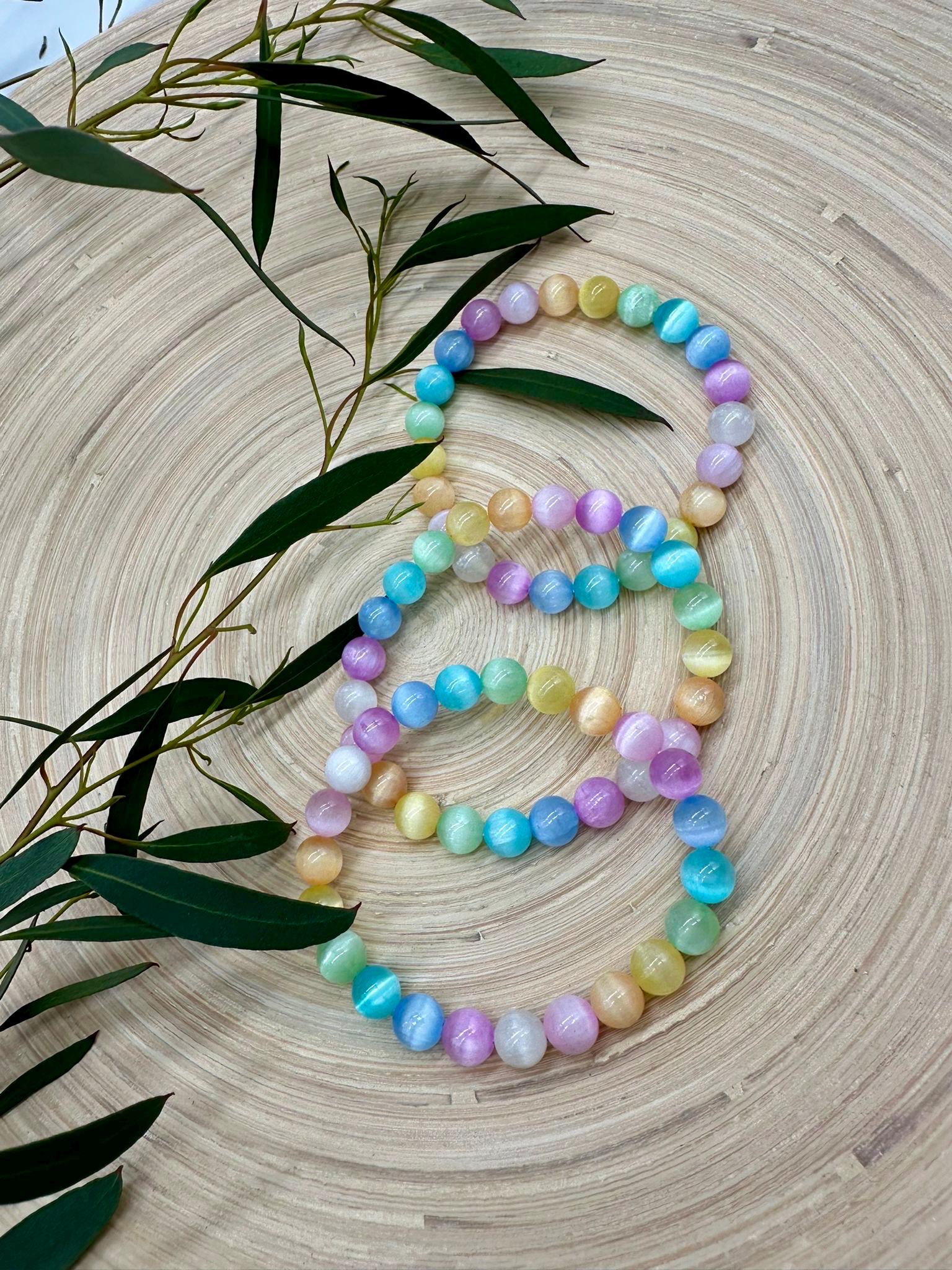Kugelarmband Perlenarmband Selenit Bunt Kugelarmband Perlenarmband Selenit Bunt von CrystaltalesShop