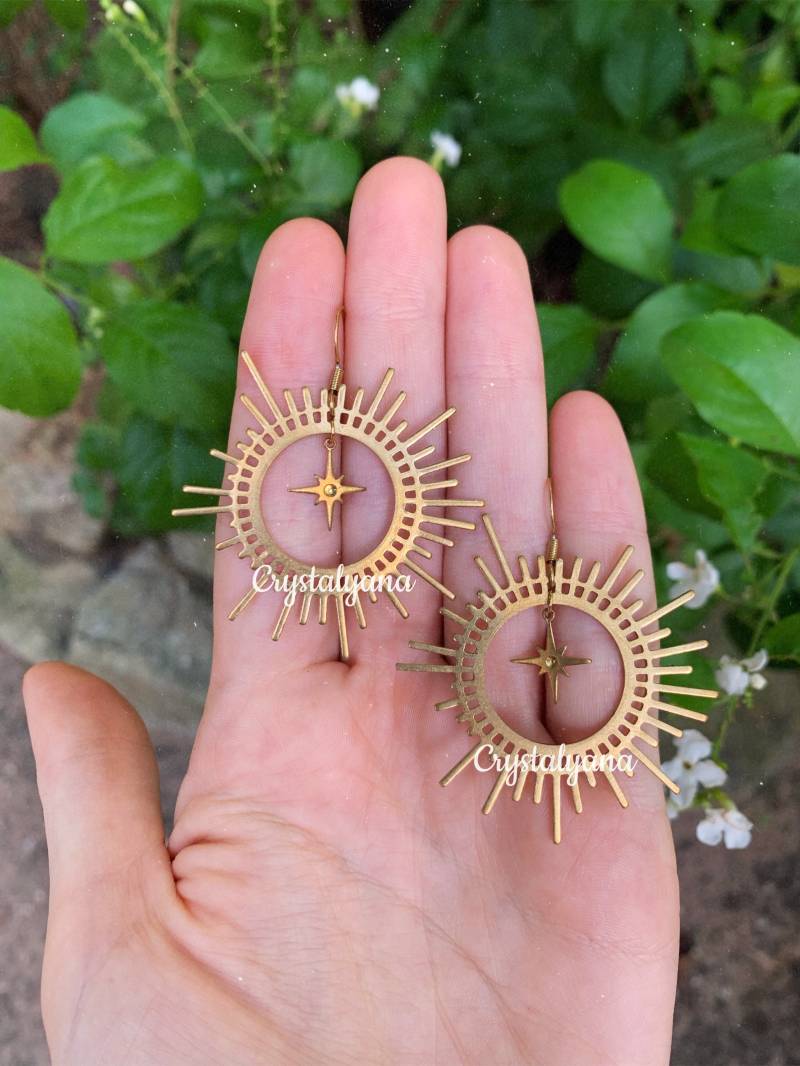Sunburst Ohrringe | Vergoldeter Messingschmuck Sunburst Ohrringe | Vergoldeter Messingschmuck von Crystalyana