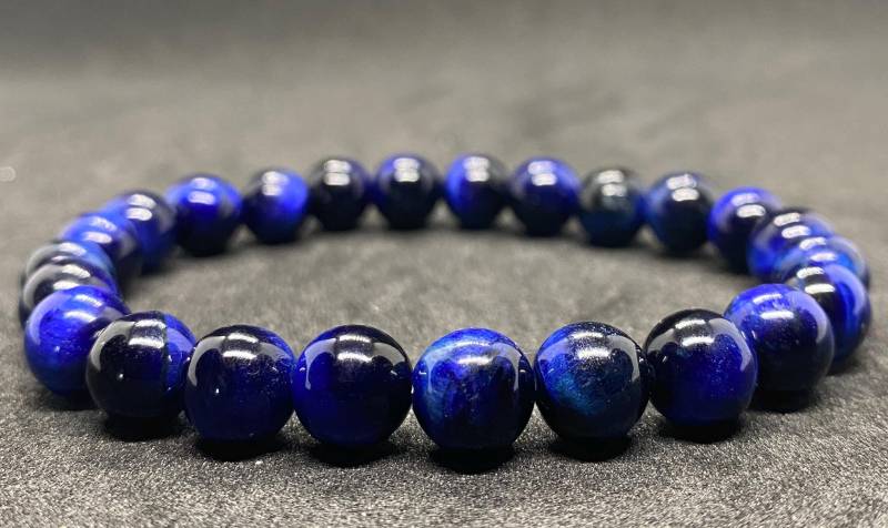 Blaues Tigerauge Armband, Heilstein Schmuck Für Männer & Frauen - Schutzstein Edelsteinarmband Geschenkidee, Spiritueller von CryztalCove