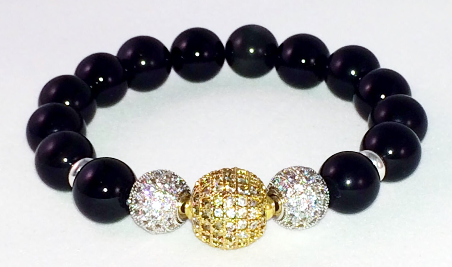 Obsidian Armband, Herrenarmband, Herren Beruhigende Meditation Schwarze Perle Obsidian Armband, Herrenarmband, Herren Beruhigende Meditation Schwarze Perle von CsDezigns