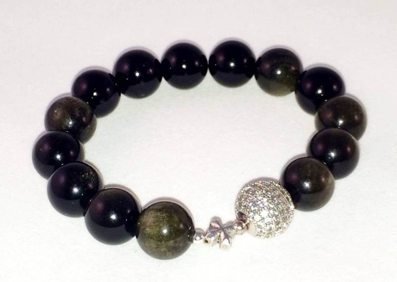 Obsidian Armband, Silber Kreuz, Silberperle Mikro Pflastern, Edelstein Cz-Diamant-Perlen-Armband, Csdezigns Obsidian Armband, Silber Kreuz, Silberperle Mikro Pflastern, Edelstein Cz-Diamant-Perlen-Armband, Csdezigns von CsDezigns