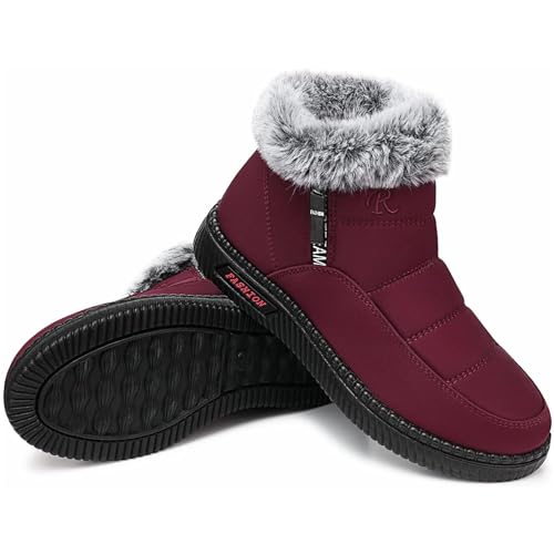 Csgkag Damen Winterstiefel Schneestiefel Warm Gefütterte Winterschuhe Anti-Rutsch Outdoor Walking Boots Stiefeletten,Rot,EU41 Csgkag Damen Winterstiefel Schneestiefel Warm Gefütterte Winterschuhe Anti-Rutsch Outdoor Walking Boots Stiefeletten,Rot,EU41 von Csgkag
