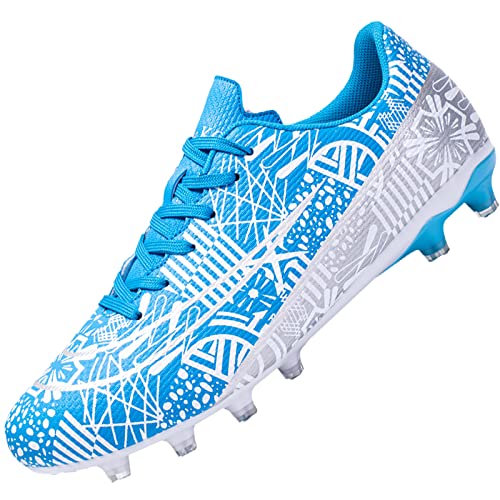 Csgkag Fußballschuhe Herren Trainingsschuhe Professionelle Stollen Spikes Cleats Jungen Kunstrasen Fussballschuhe Outdoor Sport Football Schuhe,Blau,EU36 von Csgkag