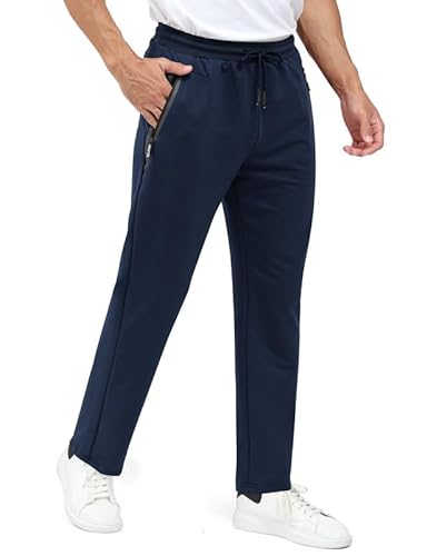 Csqtongan Jogginghose Herren Baumwolle Sporthose Lang Sport Hose Trainingshose Laufhose Jogginghosen Sweatpants Hosen mit Gummizug für Herren Dunkelblau 3XL von Csqtongan