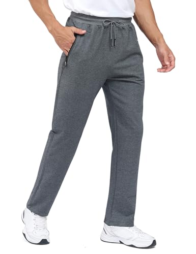 Csqtongan Jogginghose Herren Baumwolle Sporthose Lang Sport Hose Trainingshose Laufhose Jogginghosen Sweatpants Hosen mit Gummizug für Herren Dunkelgrau XXL von Csqtongan
