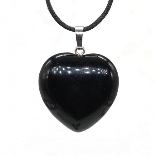 CuLtP Natürliche Schwarze Obsidian-Kristall-Halskette In Herzform mit Geflochtener Seilkordel-Anhänger-Halskette,Reiki-Heilkristall-Halskette,Chakra-Schmuck,Geschenk für Frauen und Männer CuLtP Natürliche Schwarze Obsidian-Kristall-Halskette In Herzform mit Geflochtener Seilkordel-Anhänger-Halskette,Reiki-Heilkristall-Halskette,Chakra-Schmuck,Geschenk für Frauen und Männer von CuLtP