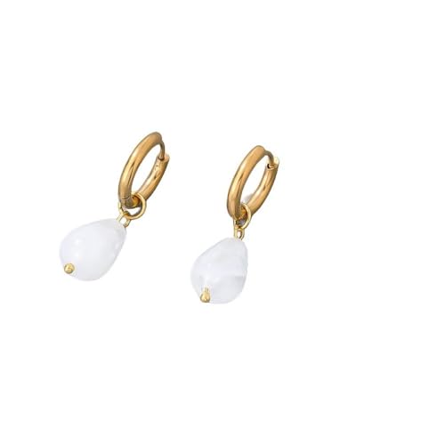 CuLtP Natürliche Weiße Kristall Wassertropfen Ohrringe, Handgefertigte Edelstein Chakra Kristall Ohrringe, Huggie Ohrringe, Schmuckgeschenk Für Frauen Und Mädchen von CuLtP