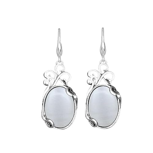 Ohrringe Damen,Vintage Ovale Filigrane Anhänger-Ohrhänger Mit Weißem Katzenauge-Stein, Tropfen-Ohrringe, Antike Barock-Stil-Ohrringe, Edelstein-Ohrringe, Schmuck Für Frauen, Mädchen, Geschenk Ohrringe Damen,Vintage Ovale Filigrane Anhänger-Ohrhänger Mit Weißem Katzenauge-Stein, Tropfen-Ohrringe, Antike Barock-Stil-Ohrringe, Edelstein-Ohrringe, Schmuck Für Frauen, Mädchen, Geschenk von CuLtP