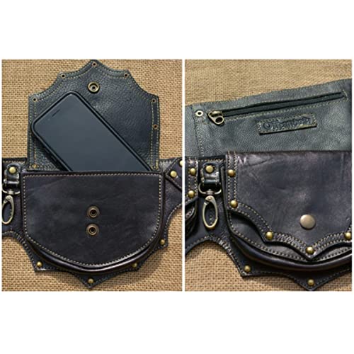 Verstellbare Damen-Vintage-Gürteltasche, Mittelalterliche Steampunk-Hüfttasche, Geldbörse, Vintage-Pu-Leder-Hüfttasche, Klettern, Outdoor-Sport, Schützende Hüfttasche von CuLtP