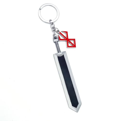 CuNto Spiel Berserk Guts Schwert Schlüsselanhänger Legende Krieger Schwarz Zink Legierung Anhänger Schlüsselanhänger Waffen Schlüsselanhänger Auto Männer Anime Zubehör von CuNto