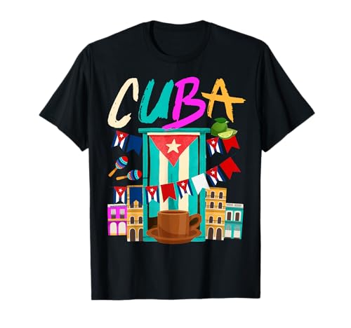 Kubanische Flagge Outfit Ideen für Frauen & Hispanic Kuba Flagge T-Shirt von Cuba Flag & Cuban Souvenir Costume Ideas For Kids