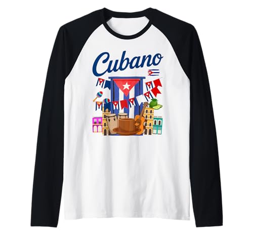 Cuban Flag Outfit Ideen für Kinder & hispanische Kuba Flagge Raglan von Cuba Flag & Cuban Souvenir Costume Ideas For Men