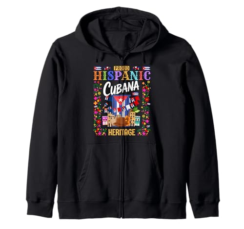 Cuba Flag Outfit Ideen für Frauen & Herencia Hispana Cubana Kapuzenjacke von Cuba Hispanic Heritage Month Outfit Idea For Girls