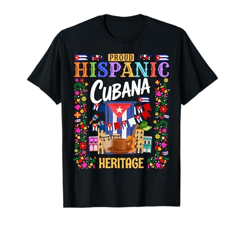 Cuba Flag Outfit Ideen für Frauen & Herencia Hispana Cubana T-Shirt von Cuba Hispanic Heritage Month Outfit Idea For Girls
