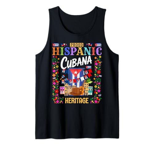 Cuba Flag Outfit Ideen für Frauen & Herencia Hispana Cubana Tank Top von Cuba Hispanic Heritage Month Outfit Idea For Girls