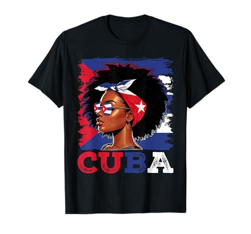 Kubanisches Mädchen Kuba Flagge Stolze Afro Kubanische Frauen T-Shirt Kubanisches Mädchen Kuba Flagge Stolze Afro Kubanische Frauen T-Shirt von Cuba for Girls and Women Cuban Outfit