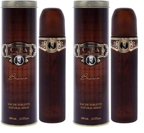 Cuba Brown EDT Vaporisateur/Spray für Ihn 100ml (Packung mit 2) von Cuba
