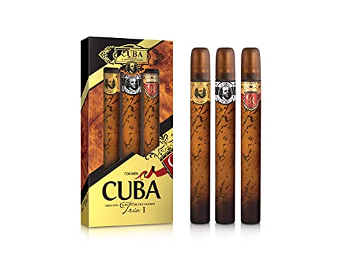 Cuba Cuba Trio 1 Men 3 Pc Gift Set 1.17oz Cuba Gold EDT Spray, 1.17oz Cuba Royal EDT Spray, 1.17oz Cuba VIP EDT Spray von Cuba