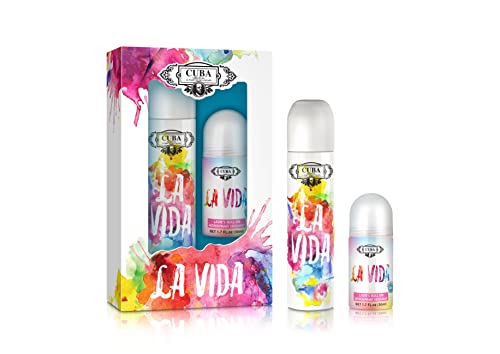 Cuba La Vida for Women Geschenkset 3,3 oz EDP Spray, 1,7 oz Roll-On von Cuba