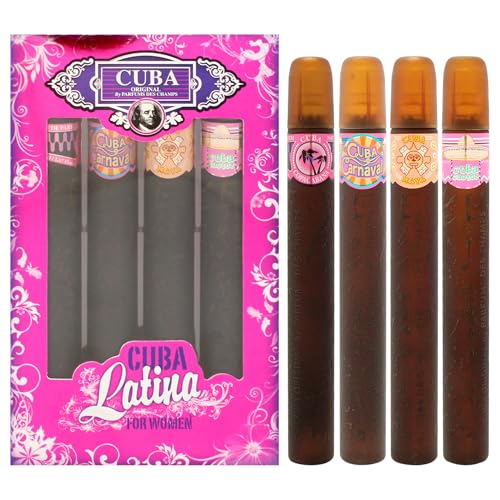 Cuba Latino Collection 4 Stk. Geschenk-Set (Contains Eau De Parfum Spray 1.17 Oz / 35 Ml Of Carnaval, Cactus, Maya & Copacabana) von Champs für Frauen von Cuba
