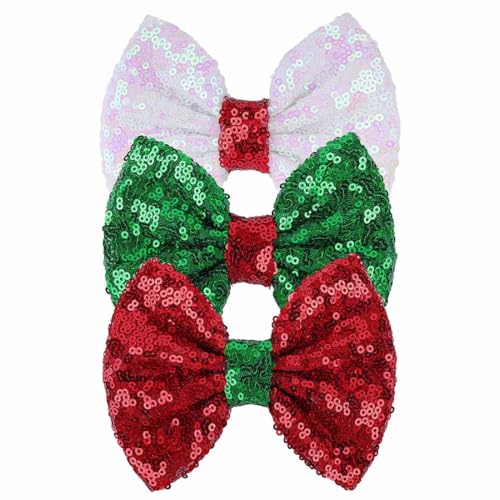 Cubahop 3 x Weihnachts-Haarspangen, niedliche Schleifen-Form, Haarschmuck für Damen von Cubahop