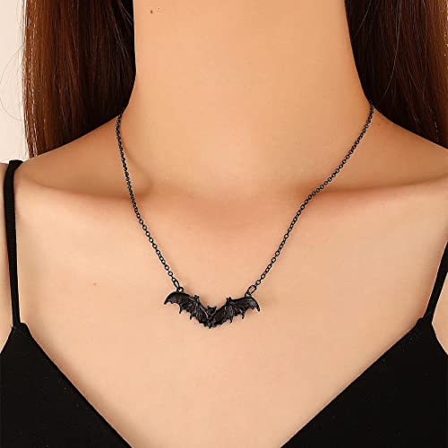 Cubahop Halloween Fledermaus Spinnennetz Choker Halsketten Gothic Kragen Halskette Anhänger Kette Schmuck für Frauen und Mädchen (Schwarz 1) von Cubahop