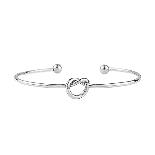 Cubahop Knot Bracelets Friendship Love Open Bangle Hand Accessories Jewelry for Women and Girls, Taglia unica, Metall von Cubahop