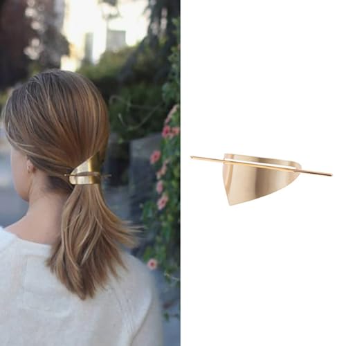 Cubahop Vintage Dreiecke Metall Haarspangen Geometry Smooth unregelmäßige Haar-Accessoires Pin für Frauen und Mädchen (Gold) von Cubahop