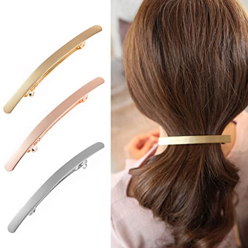 Cubahop Vintage Kleine Schlanke StripHaarnadel Metall Snap Barretten Glatte Haar Barretten Haarspange Haarzubehör Haarspange für Frauen und Mädchen (Gold) von Cubahop