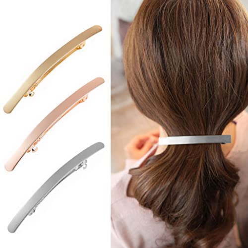 Cubahop Vintage Kleine Schlanke StripHaarnadel Metall Snap Barretten Glatte Haar Barretten Haarspange Haarzubehör Haarspange für Frauen und Mädchen (Silber) von Cubahop