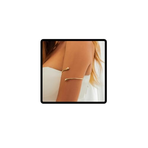 Cubahop Wasser Tropfen Arm Armband Armband Arm Manschette Offener Arm Kette Armreif Charm Oberarm Armbänder für Frauen (Golden) von Cubahop