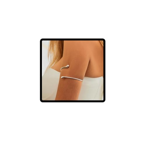 Cubahop Wasser Tropfen Arm Armband Armband Arm Manschette Offener Arm Kette Armreif Charm Oberarm Armbänder für Frauen (Silbrig) von Cubahop