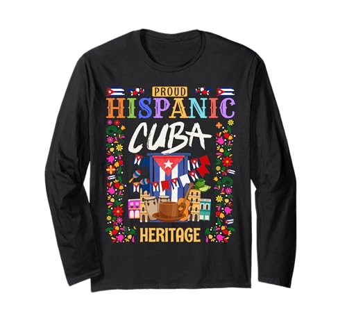 Cuba Flag Outfit Ideen für Frauen & Herencia Hispana Cubana Langarmshirt Cuba Flag Outfit Ideen für Frauen & Herencia Hispana Cubana Langarmshirt von Cuban Hispanic Heritage Month Outfit Idea For Kids