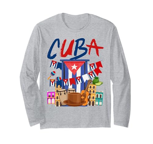 Cuban Flag Outfit Ideen für Frauen & Cubana Latino Heritage Langarmshirt von Cuban Hispanic heritage Costume Ideas For Kids