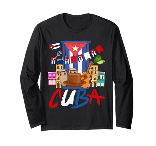 Cuban Flag Outfit Ideen für Frauen & Cubana Latino Heritage Langarmshirt von Cuban Hispanic heritage Costume Ideas For Kids