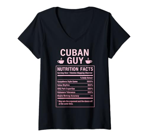 Damen Lustiger kubanischer Kerl stolze Männer mit kubanischen Wurzeln T-Shirt mit V-Ausschnitt von Cuban Humor Gifts for Cuban Men