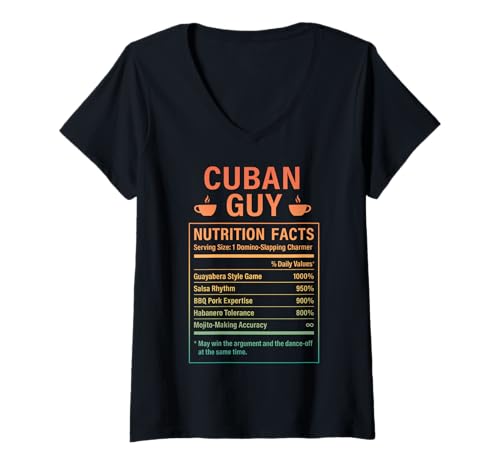 Damen Lustiger kubanischer Kerl stolze Männer mit kubanischen Wurzeln T-Shirt mit V-Ausschnitt von Cuban Humor Gifts for Cuban Men