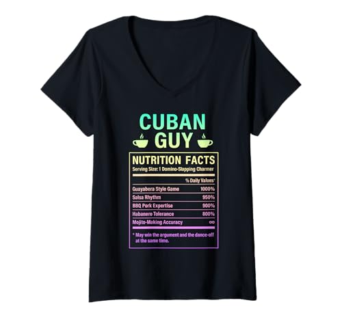 Damen Lustiger kubanischer Kerl stolze Männer mit kubanischen Wurzeln T-Shirt mit V-Ausschnitt von Cuban Humor Gifts for Cuban Men