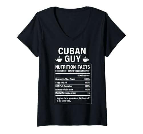 Damen Lustiger kubanischer Kerl stolze Männer mit Kubawurzeln T-Shirt mit V-Ausschnitt von Cuban Humor Gifts for Men of Cuba
