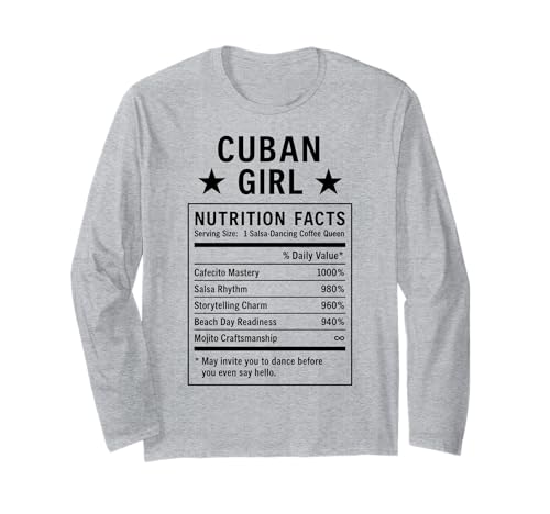 Lustiges kubanisches Mädchen, stolze Frauen mit Kubawurzeln Langarmshirt von Cuban Humor Gifts for Women of Cuba