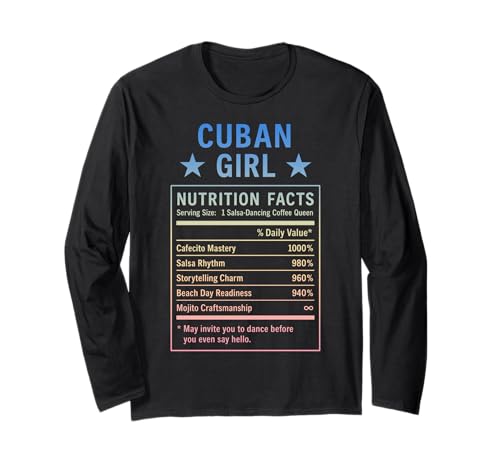 Lustiges kubanisches Mädchen, stolze Frauen mit Kubawurzeln Langarmshirt von Cuban Humor Gifts for Women of Cuba