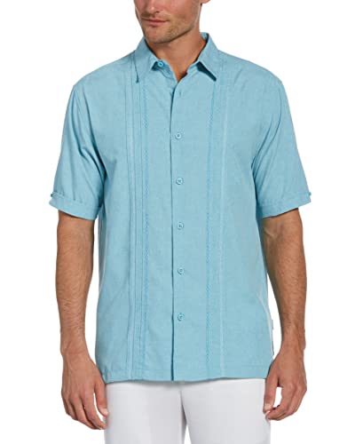 Cubavera Herren Chambray Pintuck Short Sleeve Button-down Shirt (Size Small-4x Big & Tall) Hemd, Delphinium Blue, XX-Large von Cubavera