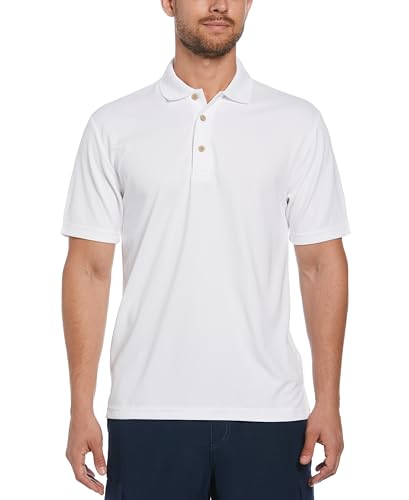 Cubavera Herren Essential Textured Performance Polo Polohemd, Helles Weiß, Mittel von Cubavera