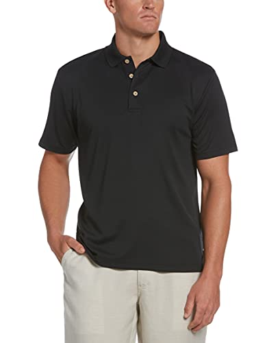 Cubavera Herren Essential Textured Performance Polo Polohemd, Jet Black, M von Cubavera