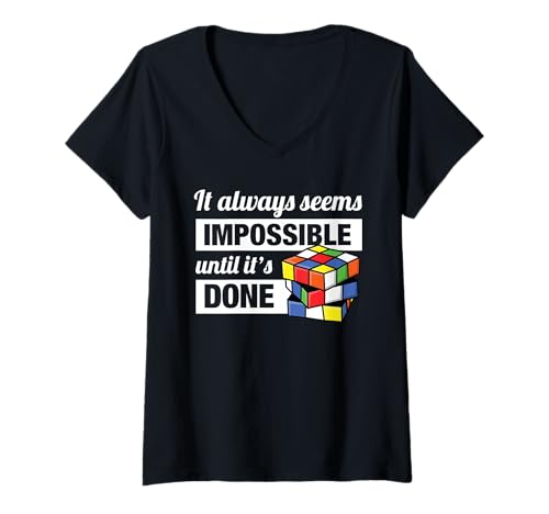 Damen Speed Cube Puzzle Cubing für Kinder T-Shirt mit V-Ausschnitt Damen Speed Cube Puzzle Cubing für Kinder T-Shirt mit V-Ausschnitt von Cube's Magic