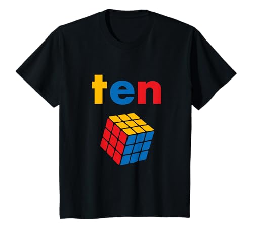 Kinder Puzzle Cube Speed Cubing 10. Geburtstag Kinder Jungen T-Shirt von Cube's Magic