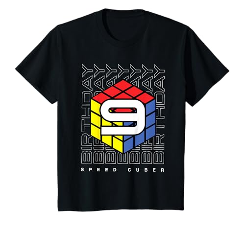 Kinder Puzzle Cube Speed Cubing Geburtstag Junge 9 Kinder T-Shirt von Cube's Magic