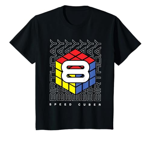 Kinder Puzzle Cube Speed Cubing Geburtstagskind 8 Kinder T-Shirt von Cube's Magic